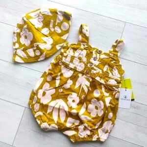 VOLCOM Baby NEW Beach Linen Romper & Bucket Hat